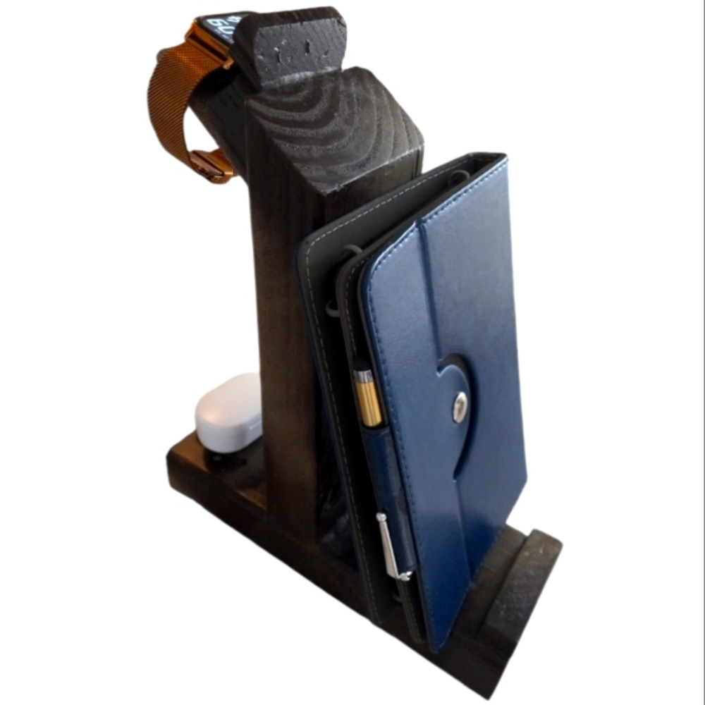 Wooden Docking Stand and Hands Free Charging Station Hand Made in America